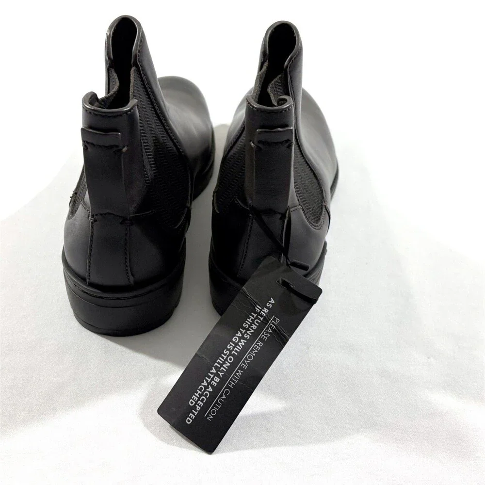 Ermenegildo Zegna Mens Cortina Chelsea Boots Black Leather Slip On Sz 6 Italy